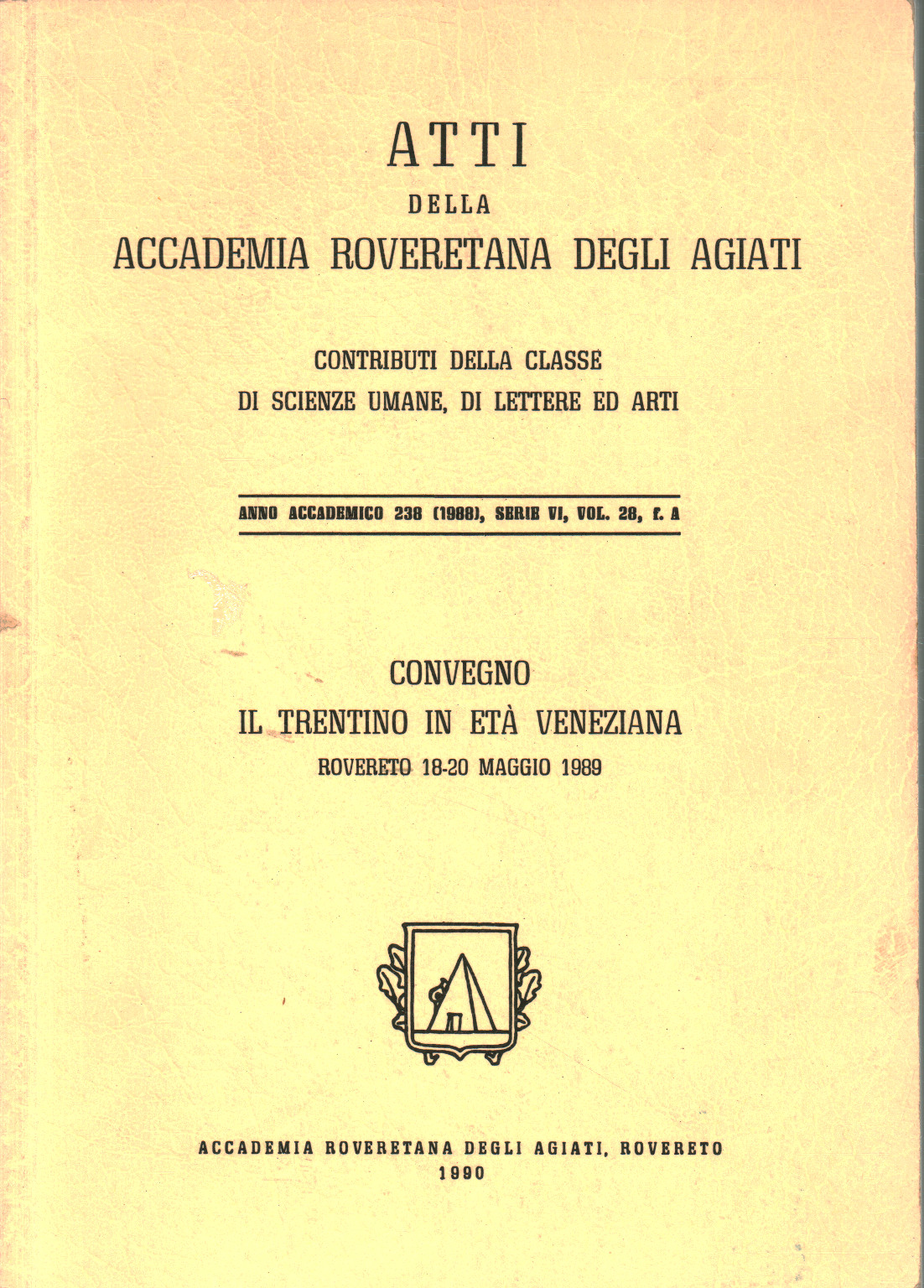 Actas del año de la Accademia Roveretana degli Agiati, AA.VV.
