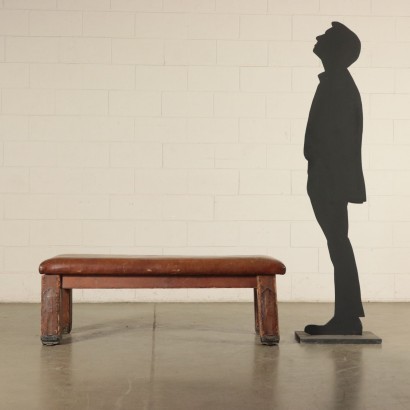 Gymnastic Bench, Wood and Leather, Italy 1960s