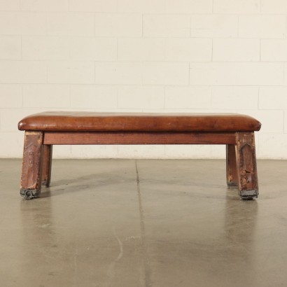 Gymnastic Bench, Wood and Leather, Italy 1960s