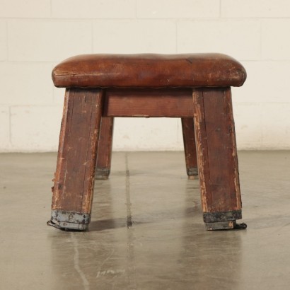 Gymnastic Bench, Wood and Leather, Italy 1960s