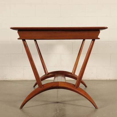 Table, Beech and Mahogany Veneer, Italy 1950s Italian Prodution