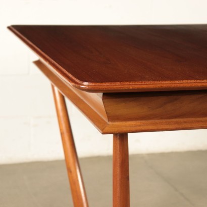 Table, Beech and Mahogany Veneer, Italy 1950s Italian Prodution