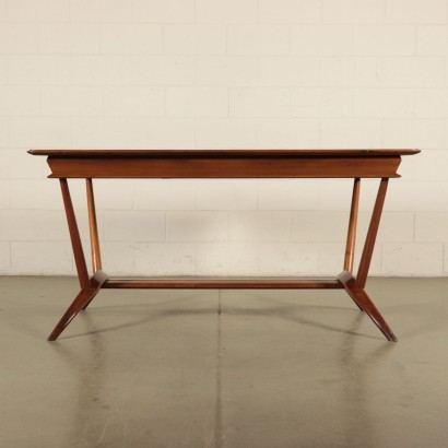 Table, Beech and Mahogany Veneer, Italy 1950s Italian Prodution