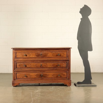 Chest of Drawers Walnut Veneer Italy 18th Century