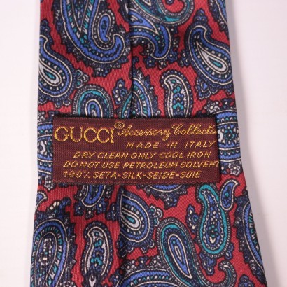 Vintage Red and Blue Gucci Tie Silk Italy