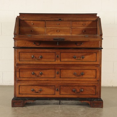 Drop-Leaf Secretaire, Walnut, Italy 18th Century