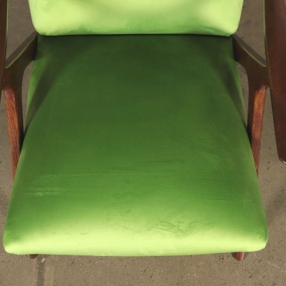 Armchairs, Beech Foam and Velvet, Italy 1950s Italian Prodution