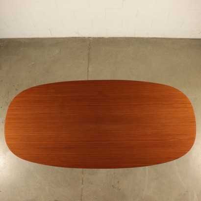 Table, Teak Veneer and Ebony Wood, Italy 1950s-1960s