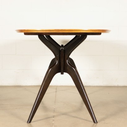 Table, Teak Veneer and Ebony Wood, Italy 1950s-1960s