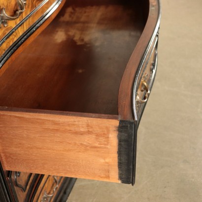 Chest Of Drawers With Mirror Baroque Burr Walnut Italy Early '900s