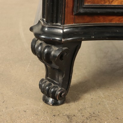 Chest Of Drawers With Mirror Baroque Burr Walnut Italy Early '900s