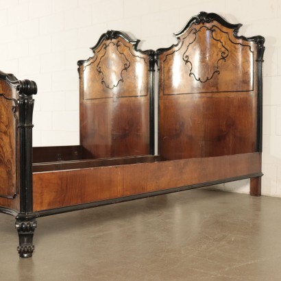 Bed Barocchetto Burr Walnut Italy Early 20th Century