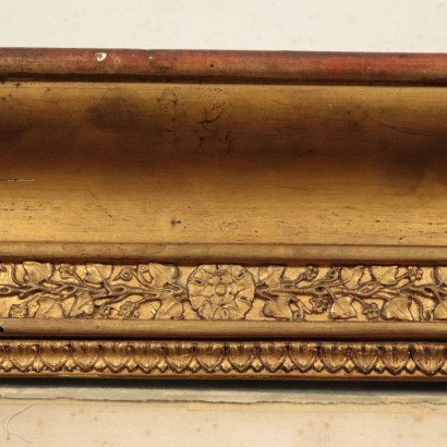 Restoration Style Frame with Printing Oil Gilding Italy 19th Century