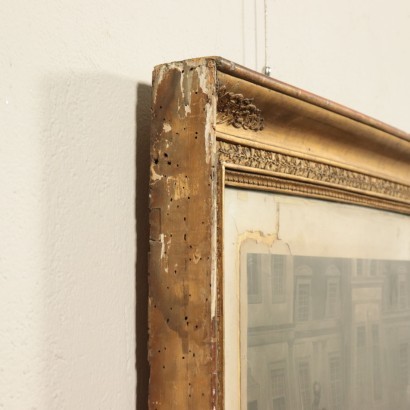 Restoration Style Frame with Printing Oil Gilding Italy 19th Century