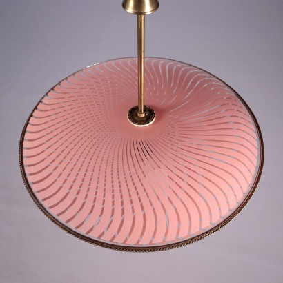 Lamp Brass and Glass Italy 1950s Italian Production