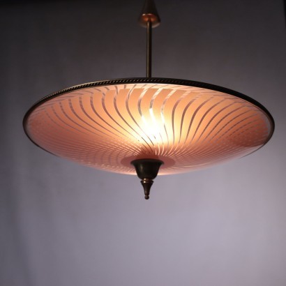 Lamp Brass and Glass Italy 1950s Italian Production