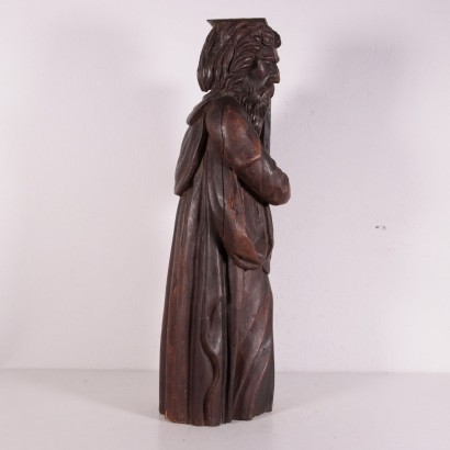 Wooden Sculpture Of Moses Sessile Oak Italy Late '800