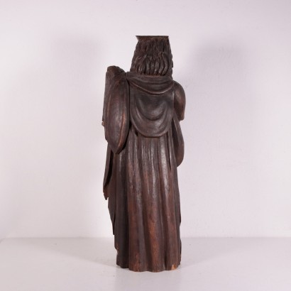 Wooden Sculpture Of Moses Sessile Oak Italy Late '800