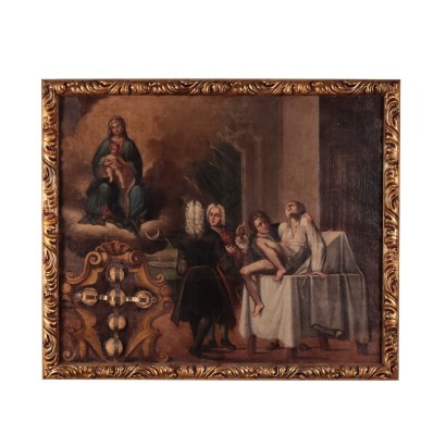 Miraculous Healing Oil On Canvas 18th Century