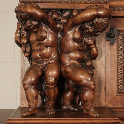 Neo-Renaissance Style Cupboard, Walnut, Italy, 20th Century