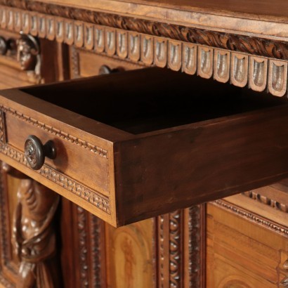 Neo-Renaissance Style Cupboard, Walnut, Italy, 20th Century