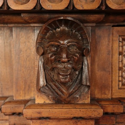 Neo-Renaissance Style Cupboard, Walnut, Italy, 20th Century