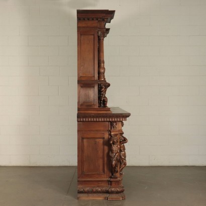 Neo-Renaissance Style Cupboard, Walnut, Italy, 20th Century