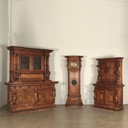 Neo-Renaissance Style Cupboard, Walnut, Italy, 20th Century