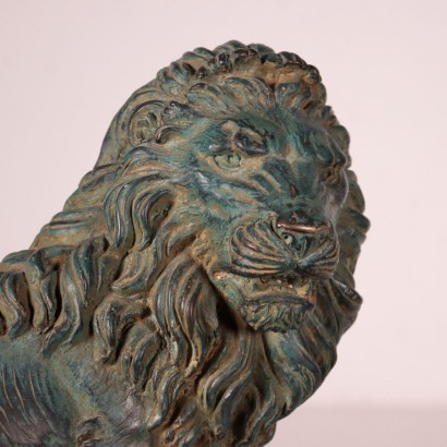 Pair Of Lions Bronze Marble Italy Mid '900