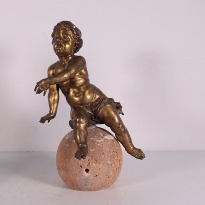 Pair of Gilded Bronze Putti taly 19th Century