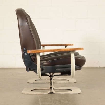 Bench, Wood Metal Foam and Leatherette, Italy 1960s