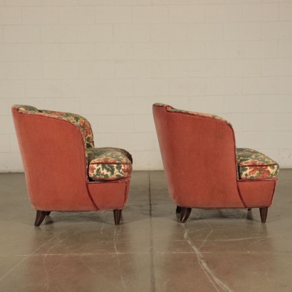 Armchairs, Springs Feather Velvet, Italy 1950s Italian Prodution