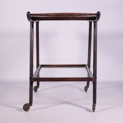 Service Cart Stained Ebony Glass Italy 1950s