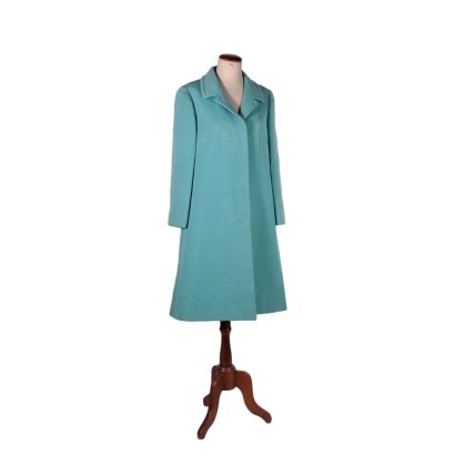 Vintage Turquoise Coat Wool Italy 1960s