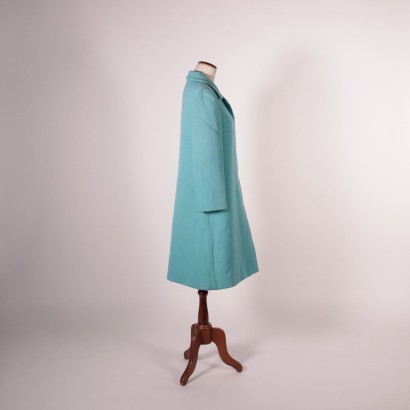 Vintage Turquoise Coat Wool Italy 1960s