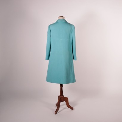 Vintage Turquoise Coat Wool Italy 1960s