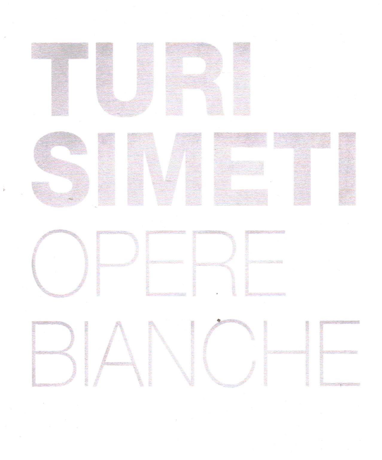 Turi Simeti. Opere bianche, Federico Sardella