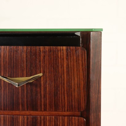 Chest of Drawers Back-Treated Glass and Veneer Italy 1960s