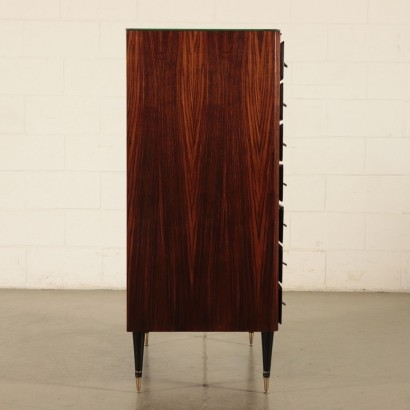 Chest of Drawers Back-Treated Glass and Veneer Italy 1960s