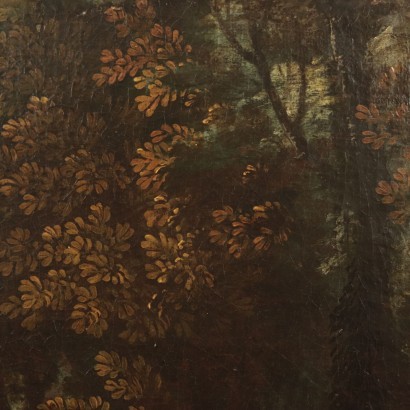 Landscape with Figure Oil on Canvas Center of Italy 17th Century