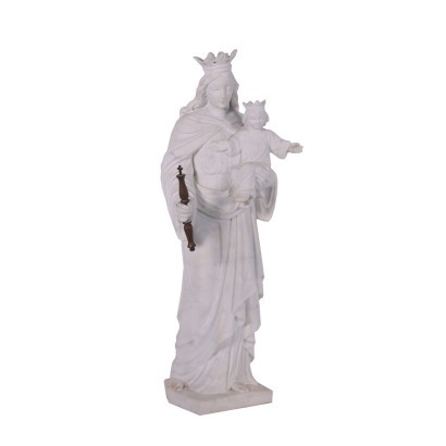 Mary The Help Of Christians Marble Sculpture Italy First Half '900