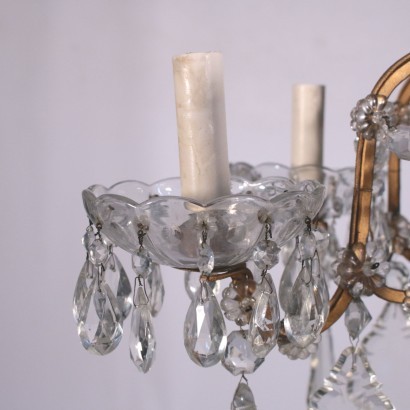 Chandelier Metal Crystal Italy 20th Century