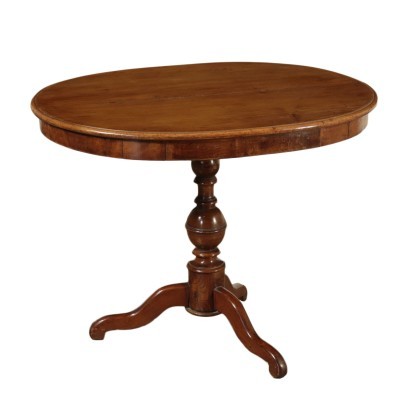 Oval Coffee Table Walnut Italy 20th Century