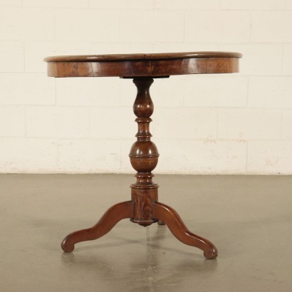 Oval Coffee Table Walnut Italy 20th Century