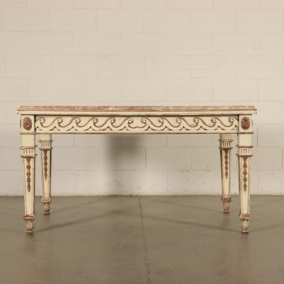 Louis XVI Style Table Red Verona Marble Italy 20th Century