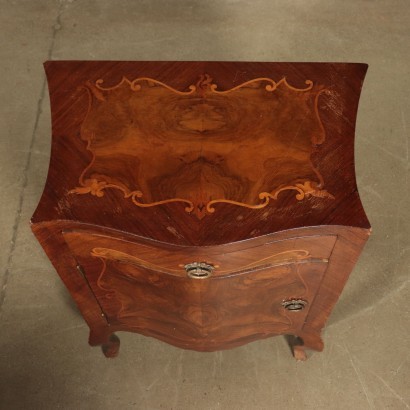 Pair of Bedside Tables Barocchetto Rosewood Burr Walnut Italy '900