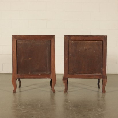 Pair of Bedside Tables Barocchetto Rosewood Burr Walnut Italy '900