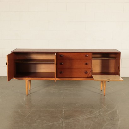 Sideboard Beech and Teak Veneer England 1960s English Prodution