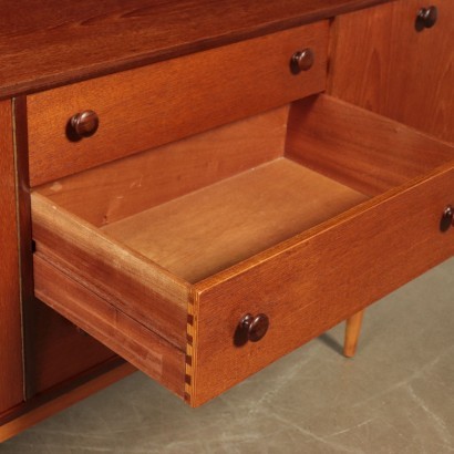 Sideboard Beech and Teak Veneer England 1960s English Prodution