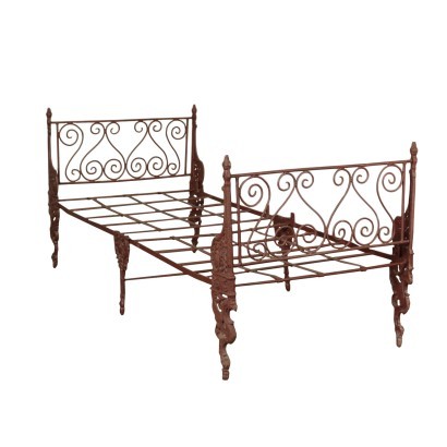 Folding Single Bed Wrought Iron Cast Iron Italy Late 19th Century